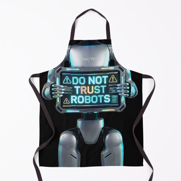 Item preview, Do Not Trust Robots Glowing Neon Sign Anti AI Cyberpunk Graphic designed and sold by Sulco Design.