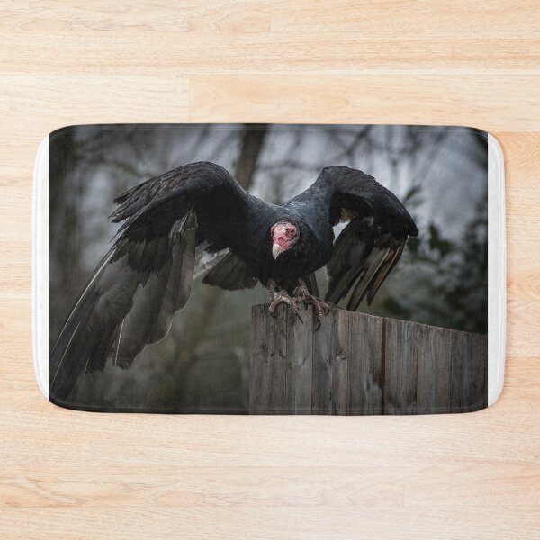 Item preview, Dark and Moody Turkey Vulture perched on fence designed and sold by Astute-Artio-Photography.