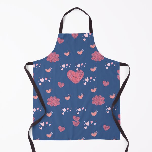Item preview, Hand Drawn Pink Hearts & Floral Love Pattern on Blue designed and sold by AMPEXA.