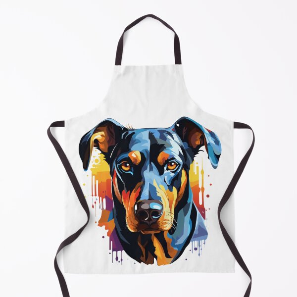 Item preview, Colorful Doberman puppy dog painting designed and sold by MendaciousMina.