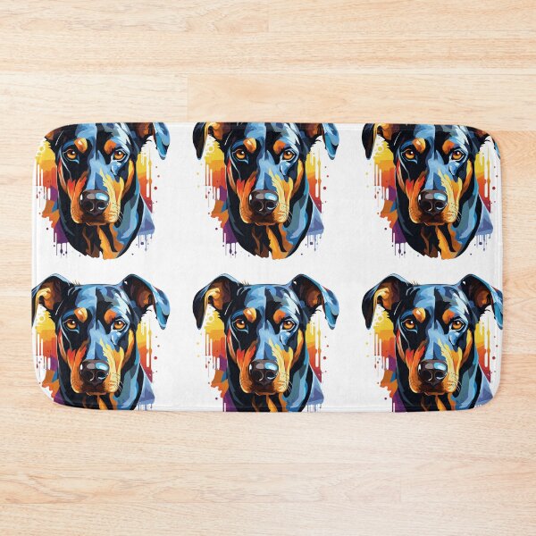 Item preview, Colorful Doberman puppy dog painting designed and sold by MendaciousMina.