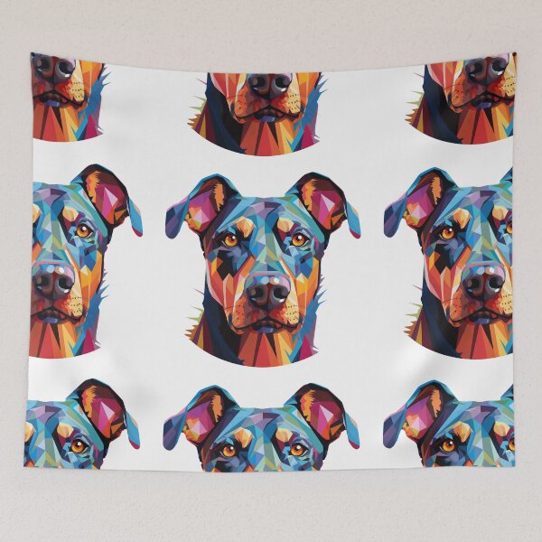 Item preview, Colorful Doberman puppy dog painting designed and sold by MendaciousMina.