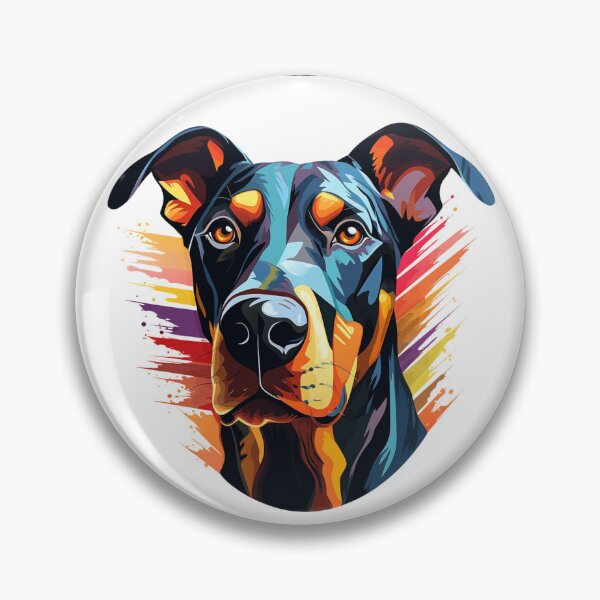 Item preview, Colorful Doberman puppy dog painting designed and sold by MendaciousMina.