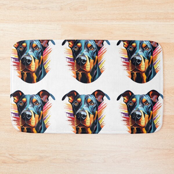 Item preview, Colorful Doberman puppy dog painting designed and sold by MendaciousMina.