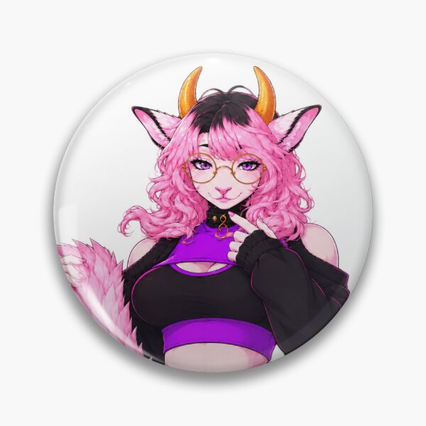 Item preview, Pink-Furred Horned Feline Character No Background designed and sold by MercyMare.