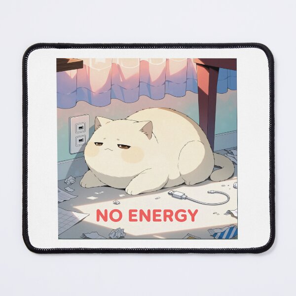 Item preview, No Energy – Lazy Sleepy Cat Funny Cozy Cat Design designed and sold by Mousy17.