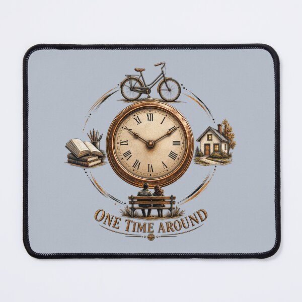 Item preview, Vintage Clock & Bicycle - One Time Around designed and sold by PrintGo26.