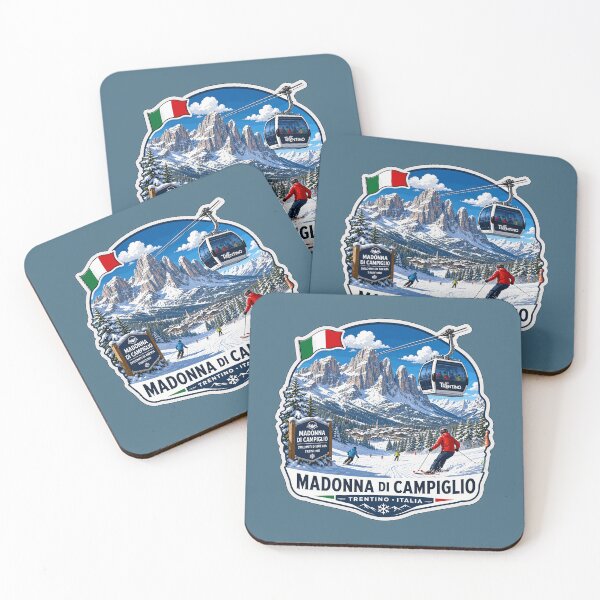 Item preview, Madonna di Campiglio Italy Italia Ski Skiing Brenta Dolomites Sticker TShirt 03 designed and sold by OuterShellUK.
