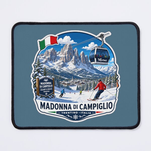 Item preview, Madonna di Campiglio Italy Italia Ski Skiing Brenta Dolomites Sticker TShirt 03 designed and sold by OuterShellUK.