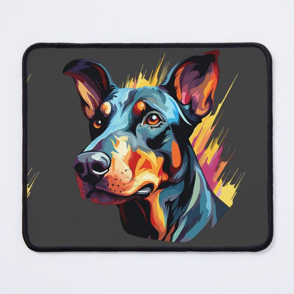Item preview, Colorful Doberman puppy dog painting designed and sold by MendaciousMina.