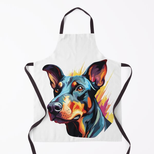 Item preview, Colorful Doberman puppy dog painting designed and sold by MendaciousMina.
