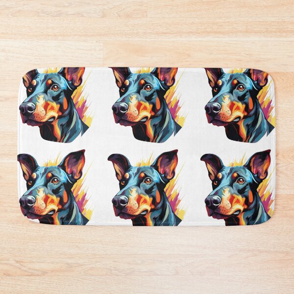 Item preview, Colorful Doberman puppy dog painting designed and sold by MendaciousMina.