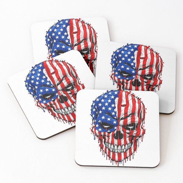 Item preview, American Flag Skull Graffiti Drip Vintage | Patriotic USA Gothic Skeleton T-Shirt designed and sold by Cellara91.
