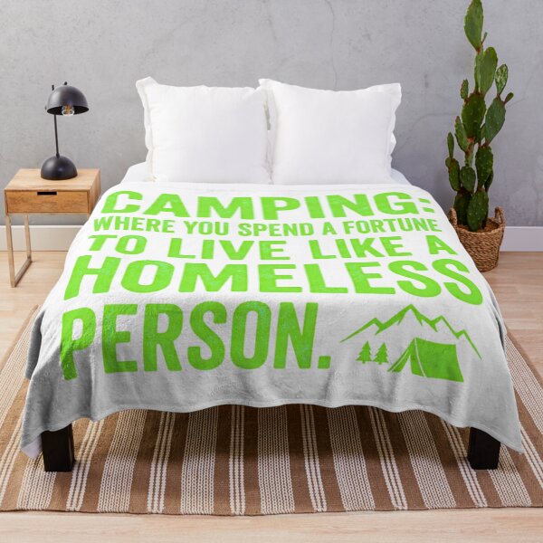 Item preview, Funny Camping Quote T-Shirt Design Green Text on Black designed and sold by GabeMountainArt.
