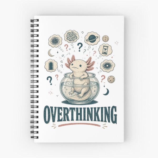 Item preview, Overthinking Axolotl – Surreal Cartoon Illustration designed and sold by Dogandesighn.
