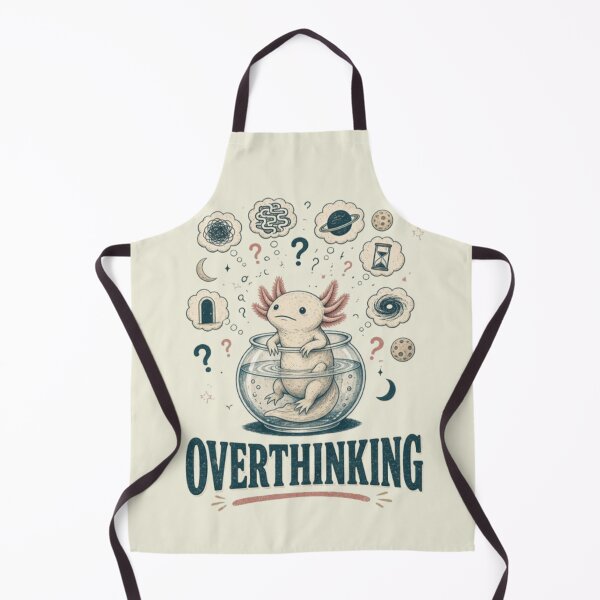 Item preview, Overthinking Axolotl – Surreal Cartoon Illustration designed and sold by Dogandesighn.