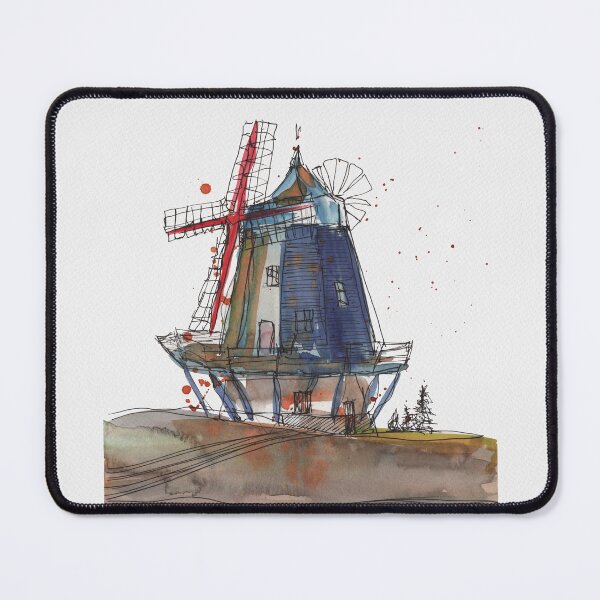 Item preview, Sønderho Windmill Fanø Denmark – Urban Sketch designed and sold by thrine.