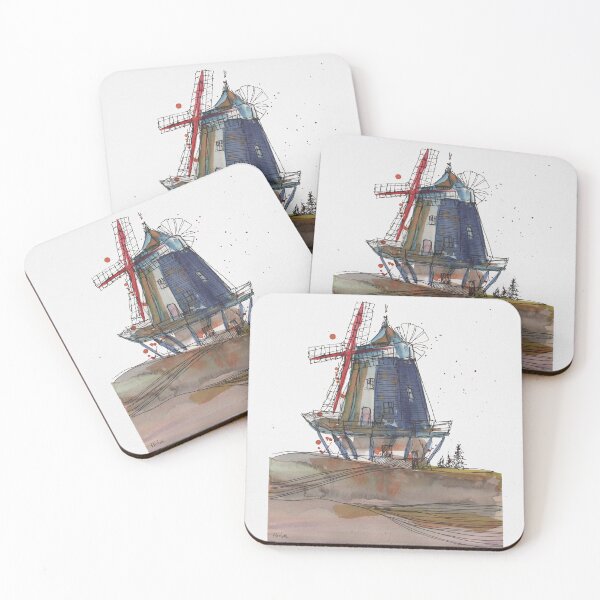 Item preview, Sønderho Windmill Fanø Denmark – Urban Sketch  designed and sold by thrine.