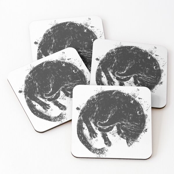 Item preview, Curled Sleeping Cat Dark Aesthetic Texture Poster designed and sold by drTerrens.