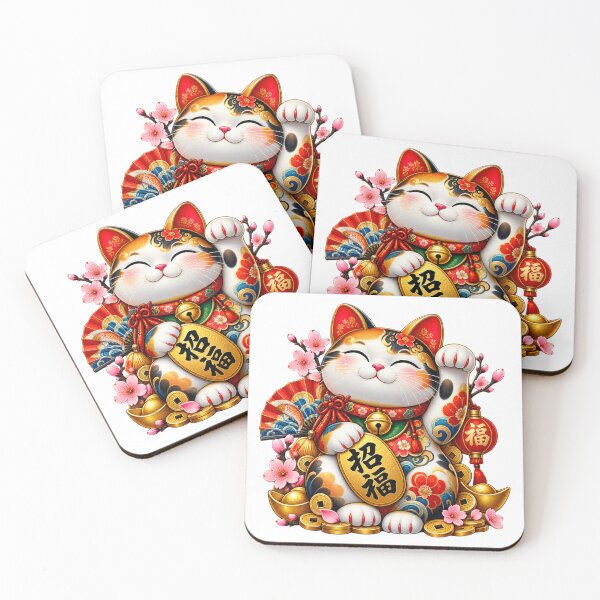 Item preview, Lucky Maneki Neko – Colorful Japanese Fortune Cat designed and sold by Witch Joseph.