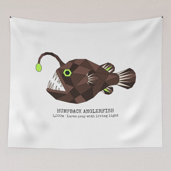 Item preview, Geometric Humpback Anglerfish designed and sold by AnimalsKnowAll.
