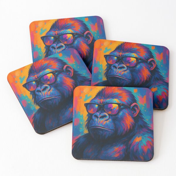 Item preview, Cool Gorilla Sunglasses Monkey Pop Art Colorful designed and sold by Loona97.