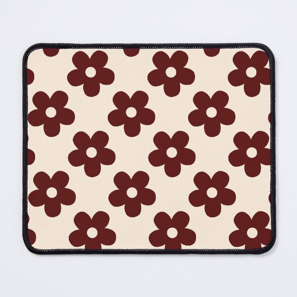 Item preview, Retro Black Cherry and Cream Vanilla Floral Pattern Gift For Her | 70s Groovy Floral Pattern Gift For Friend Brown Flower | Minimalist Brown Flower Gift For Girls or Students Vintage Daisy designed and sold by VivaFy.