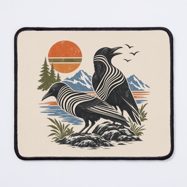 Item preview, Raven Minimalist Modern Retro, Black Crow Corvid Vintage Nature Graphic designed and sold by Cchotlan.