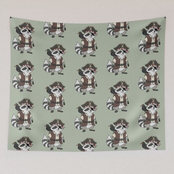 Item preview, Pirate Raccoon – Whimsical Cartoon Animal Illustration designed and sold by Dogandesighn.