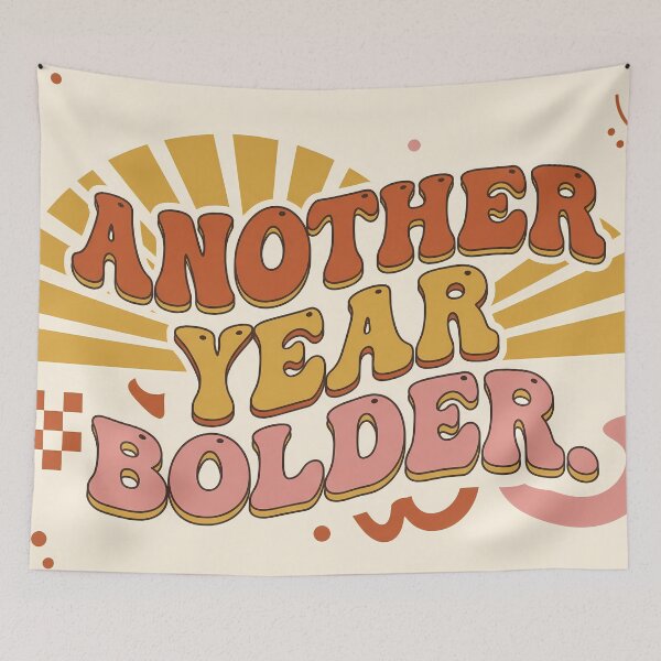 Item preview, Quote Another Year Bolder Quotes Motivational Typography Art designed and sold by ART ATTACK ZONE.