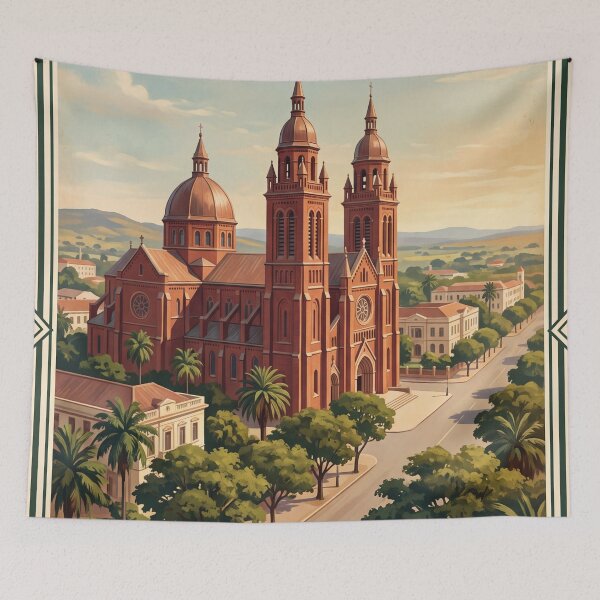 Item preview, Lubumbashi DR Congo Vintage Travel Art – Copper Mining City & Colonial Heritage designed and sold by Bomax121.