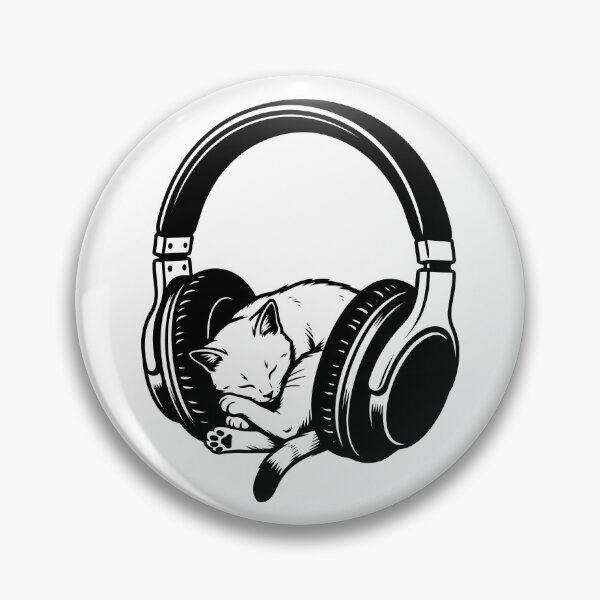 Item preview, Selective Hearing - Funny Sleeping Cat with Giant Headphones designed and sold by imaginariun.