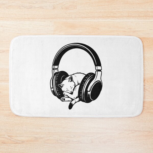 Item preview, Selective Hearing - Funny Sleeping Cat with Giant Headphones designed and sold by imaginariun.
