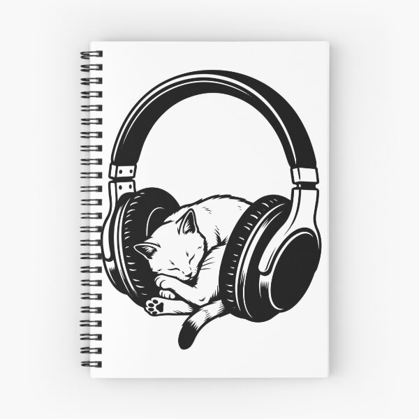 Item preview, Selective Hearing - Funny Sleeping Cat with Giant Headphones designed and sold by imaginariun.