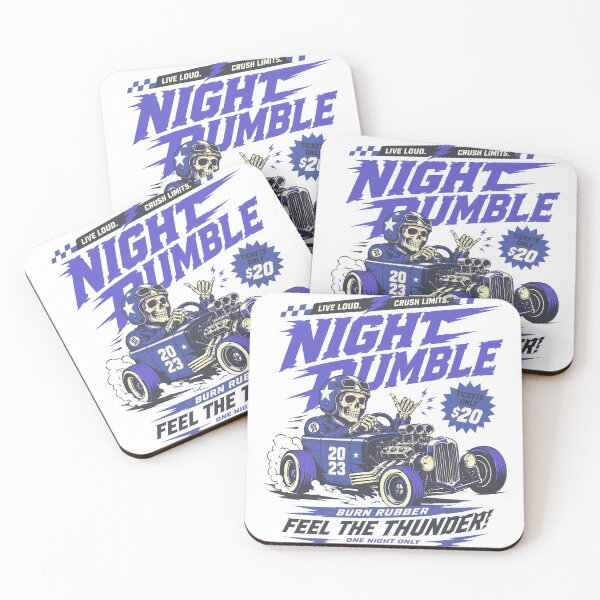 Item preview, Night Rumble Hot Rod Skeleton Racing Streetwear Art designed and sold by Neviermaxx.