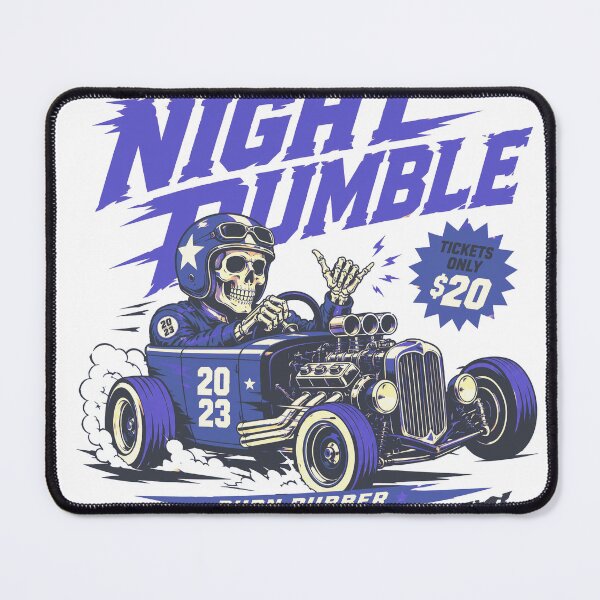Item preview, Night Rumble Hot Rod Skeleton Racing Streetwear Art designed and sold by Neviermaxx.