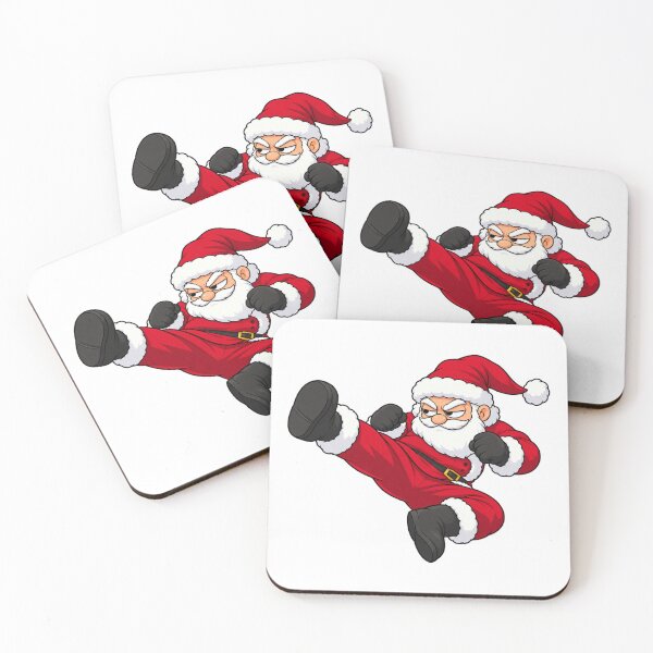 Item preview, Martial Arts Santa Side Kick - Funny Christmas Karate designed and sold by yodaddydesigns.