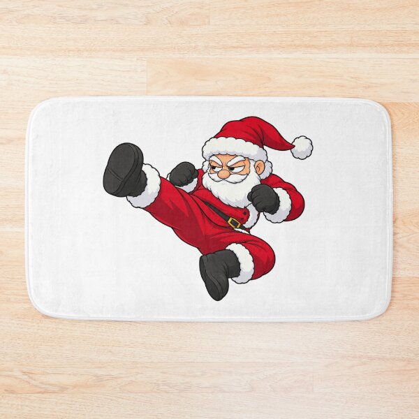 Item preview, Martial Arts Santa Side Kick - Funny Christmas Karate designed and sold by yodaddydesigns.