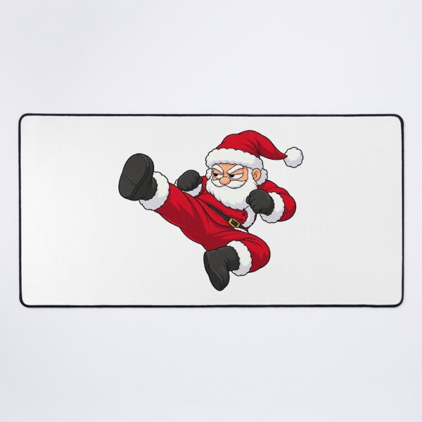 Item preview, Martial Arts Santa Side Kick - Funny Christmas Karate designed and sold by yodaddydesigns.