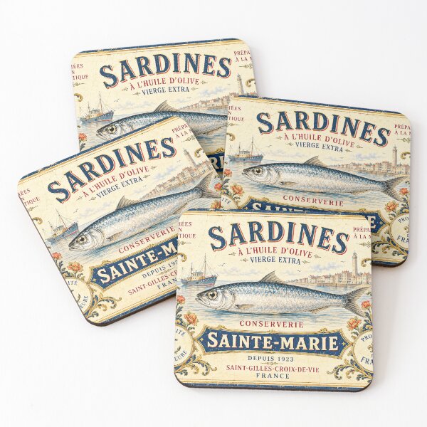 Item preview, Vintage French Sardine Can Label designed and sold by newnomads-art.