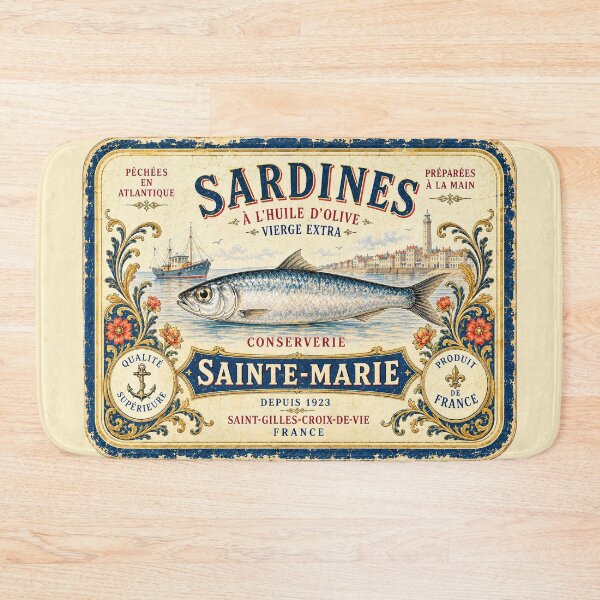 Item preview, Vintage French Sardine Can Label designed and sold by newnomads-art.
