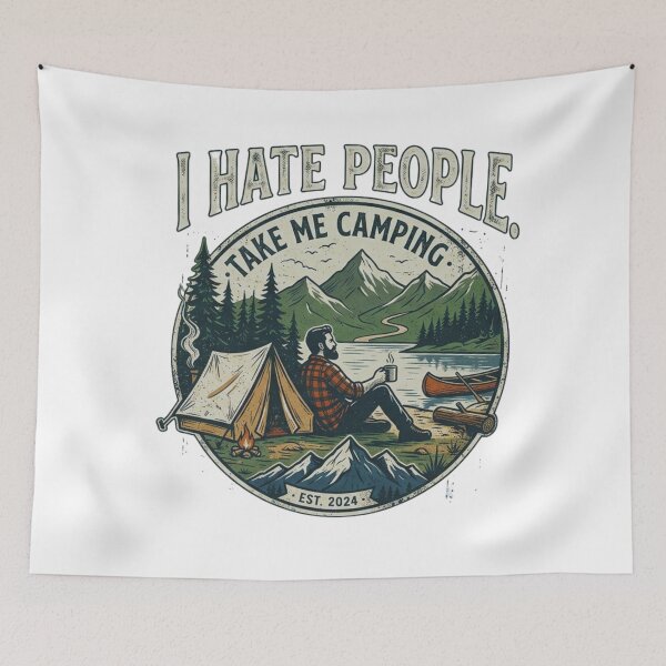 Item preview, I Hate People. Take Me Camping Vintage designed and sold by GabeMountainArt.