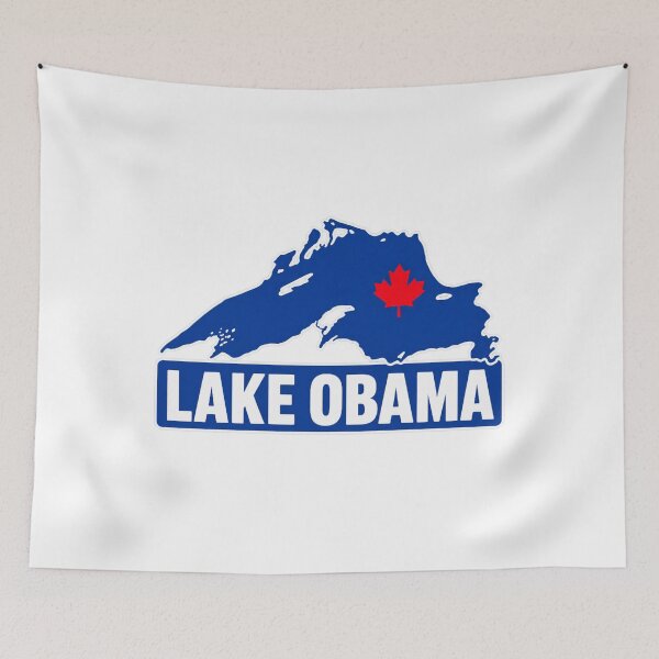 Item preview, Lake Obama Canadian Maple Leaf Lake Map - Lake Ontario Great Lakes, Quiet Activism, Canada, Subtle Anti Trump designed and sold by KrushnaChandra.