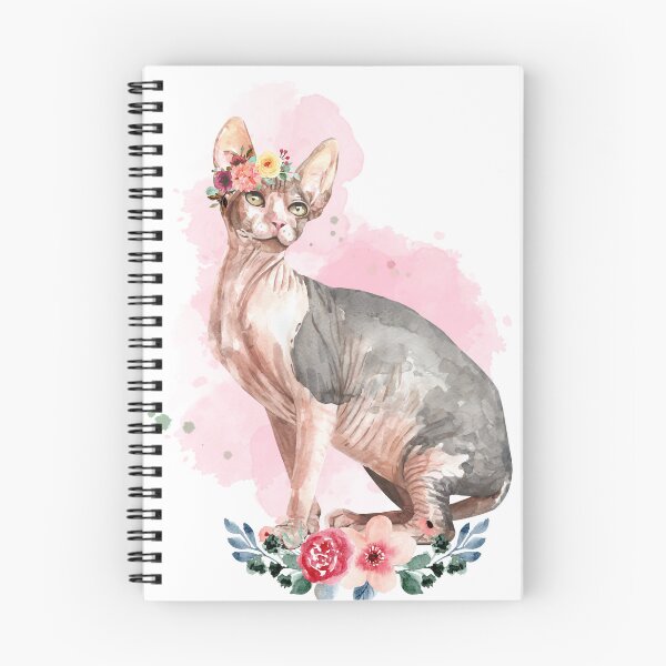 Artikelvorschau, Niedliche Sphynx-Katze, Aquarell-Blumenkunst entworfen und verkauft von Tshepomuza.