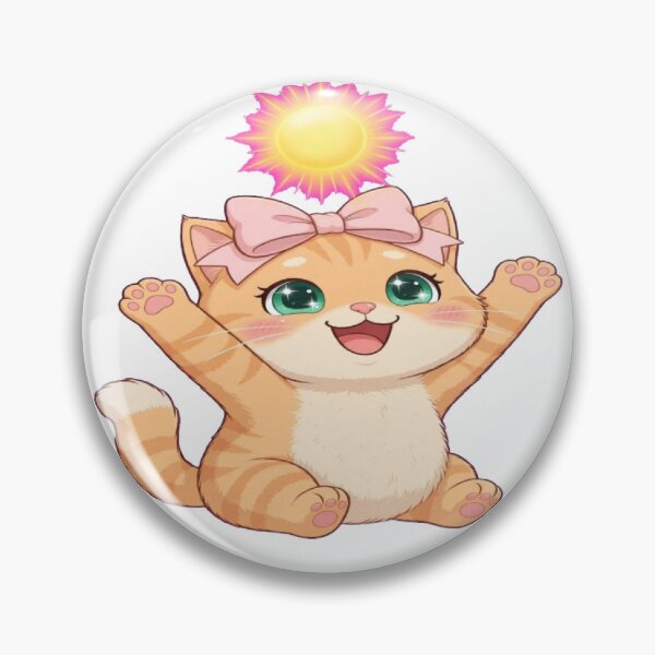 Item preview, Cute Happy Cat Reaching for Summer Sun designed and sold by Luna's World .