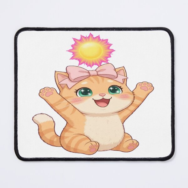 Item preview, Cute Happy Cat Reaching for Summer Sun designed and sold by Moody Vibes Studio.