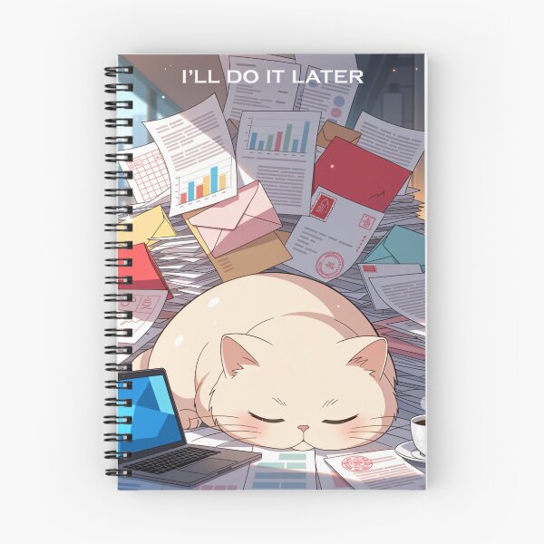Item preview, I'll Do It Later – Sleepy Cat Procrastinating at Work designed and sold by Mousy17.