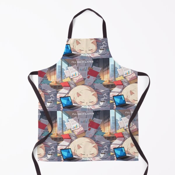 Item preview, I'll Do It Later – Sleepy Cat Procrastinating at Work designed and sold by Mousy17.