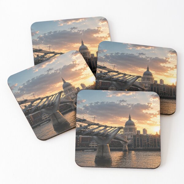 Item preview, Golden Hour over Millennium Bridge and St Paul's Cathedral  designed and sold by Astute-Artio-Photography.