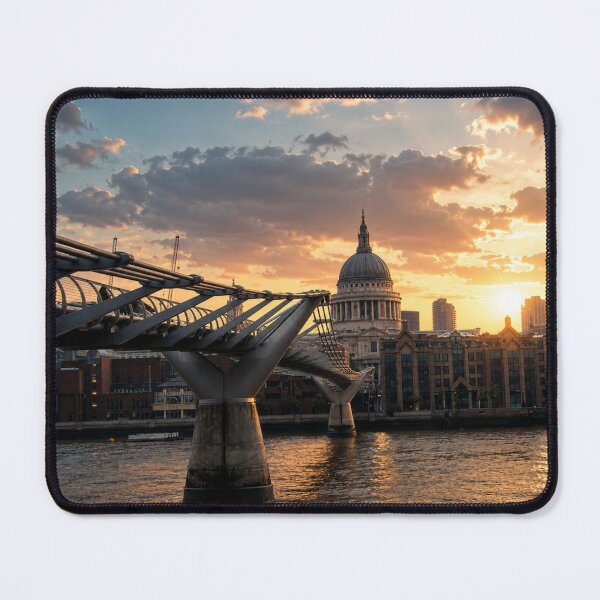 Item preview, Golden Hour over Millennium Bridge and St Paul's Cathedral designed and sold by Astute-Artio-Photography.